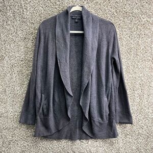 Barefoot Dreams Cardigan Sweater Women’s L/XL Gray CozyChic Lite Knit Circle